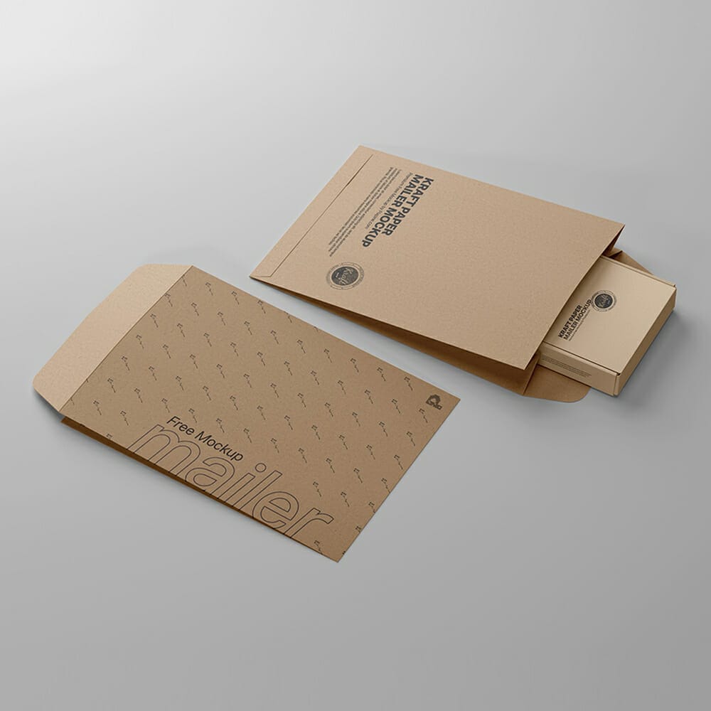 Free Kraft Paper Mailer Mockup