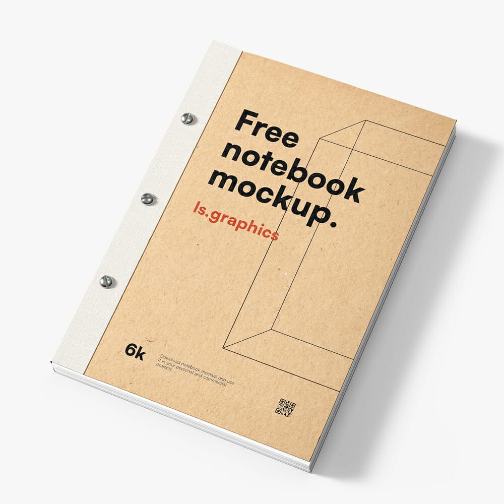 Free Kraft Paper Notebook Mockup
