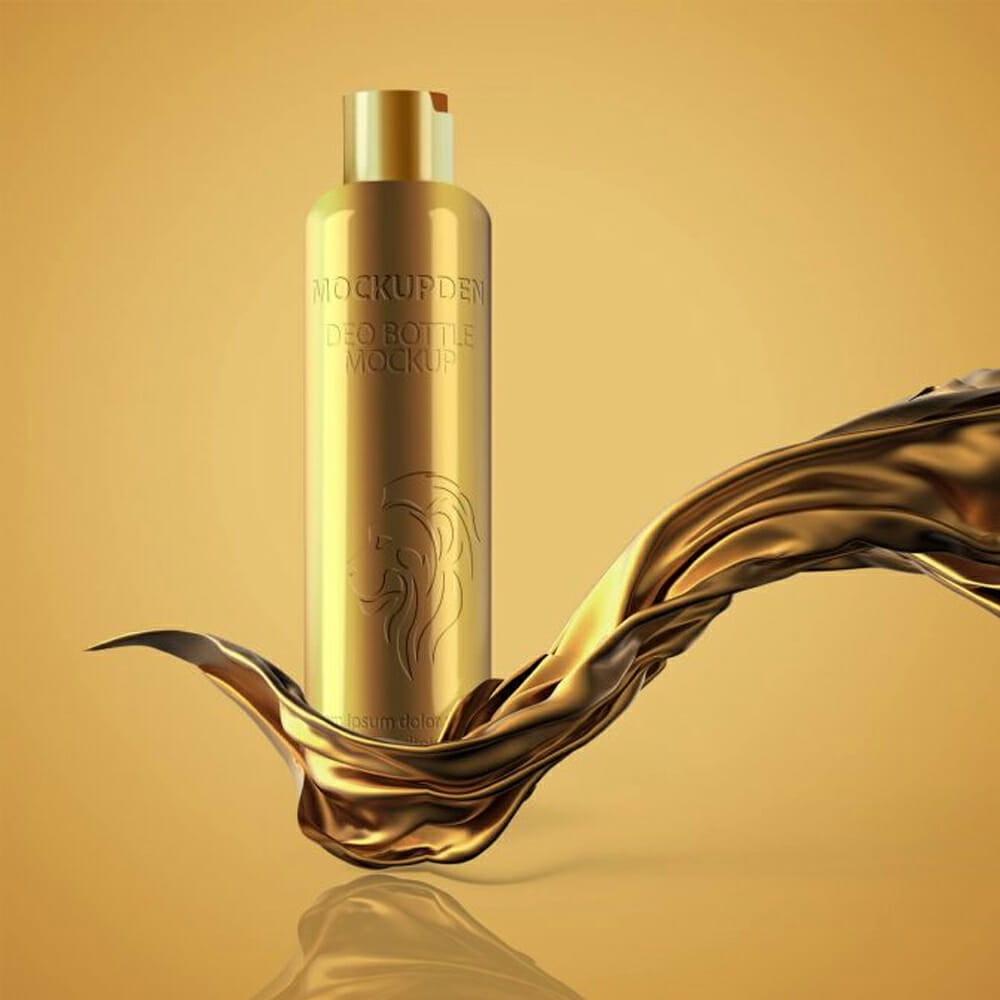 Free Luxury Design Deodorant Mockup PSD Template