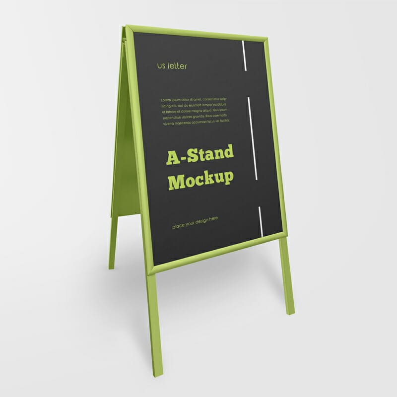 Free Outdoor Advertising A-Stand Mockup
