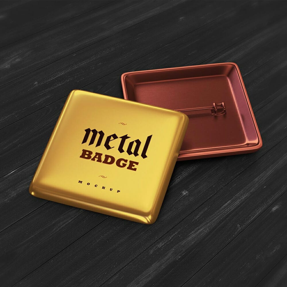 Free Pin Metal Badge Mockup PSD