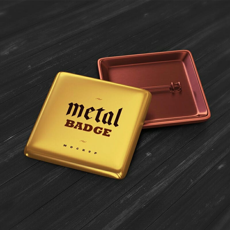 Free Pin Metal Badge Mockup PSD