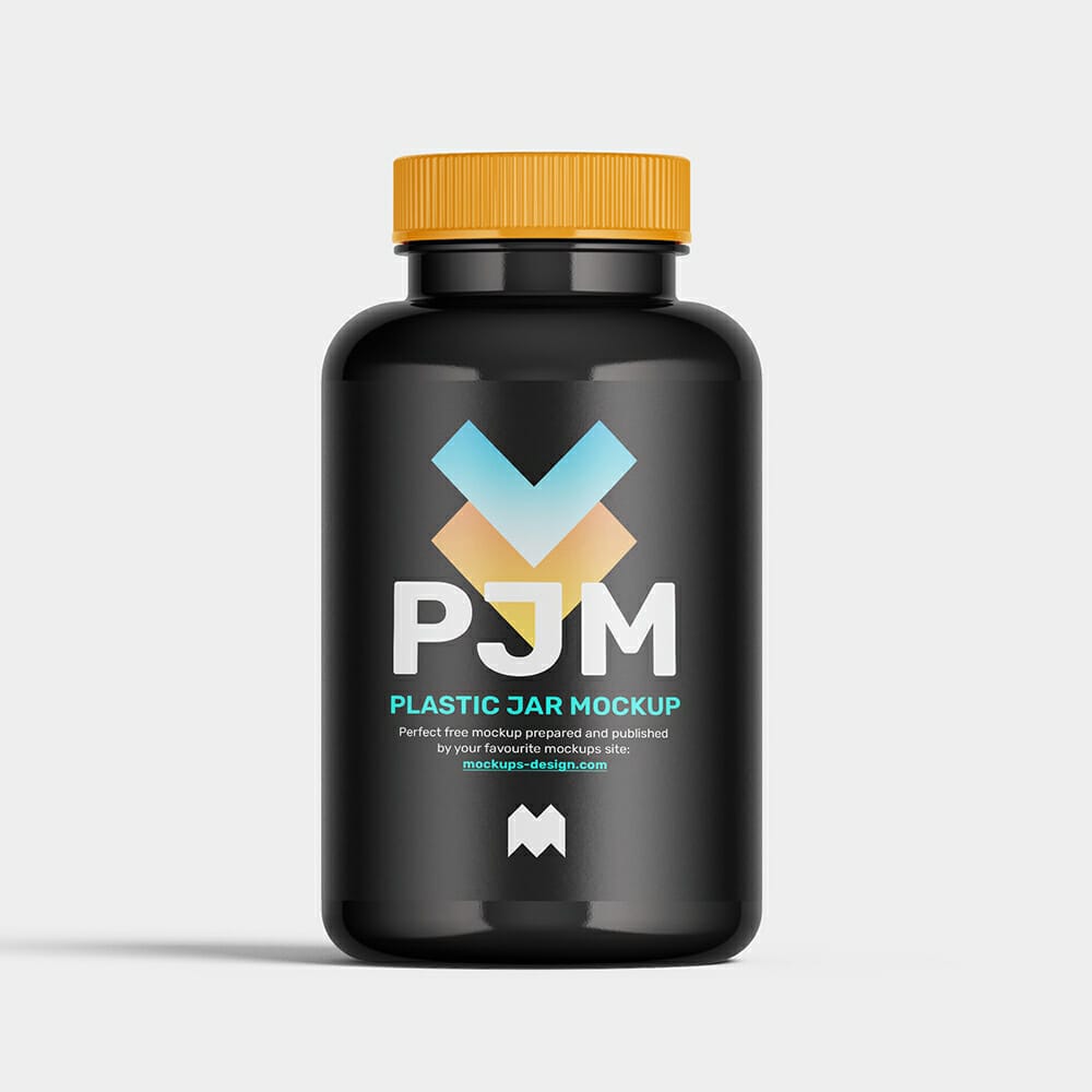 Free Plastic Jar Mockup