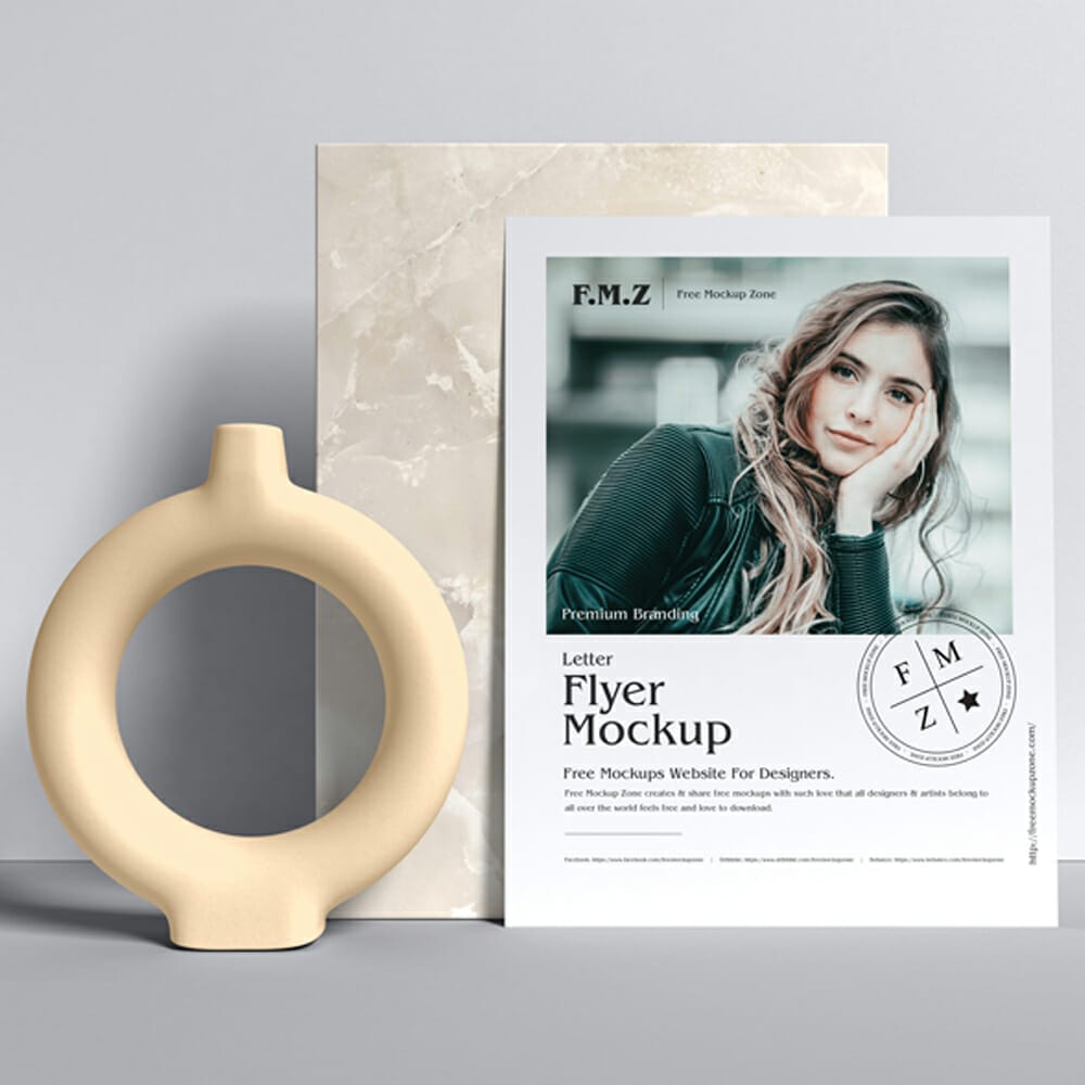Free Premium Branding Letter Flyer Mockup