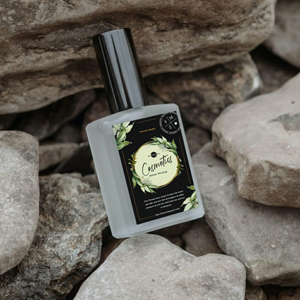 Free Realistic Cosmetics Bottle Mockup