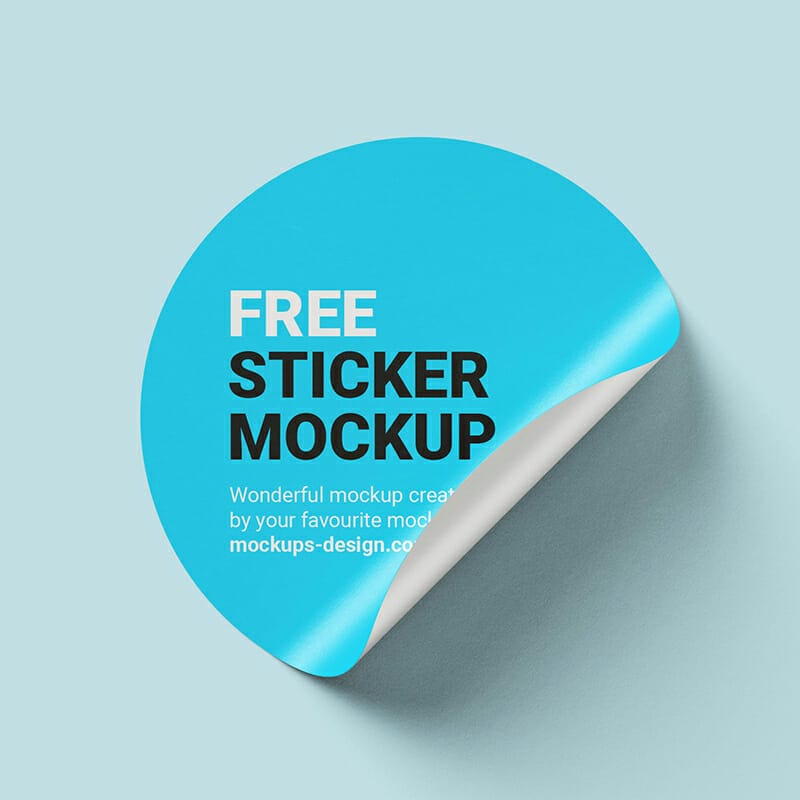 Free Round Sticker Mockup