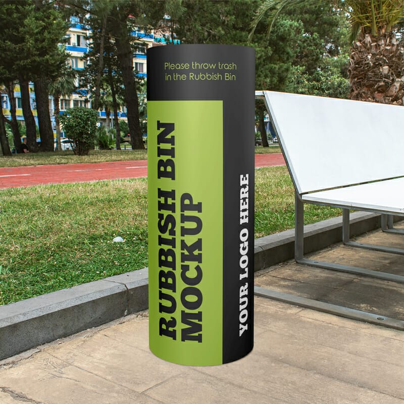 Free Rubbish Bin Mockup