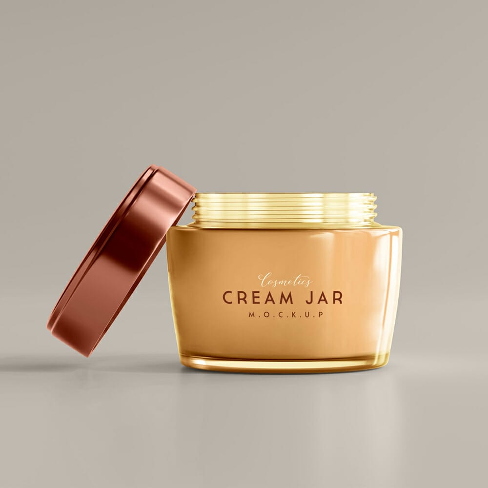 Free Skincare Cream Jar Mockup PSD
