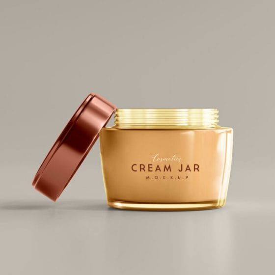 Free Skincare Cream Jar Mockup PSD