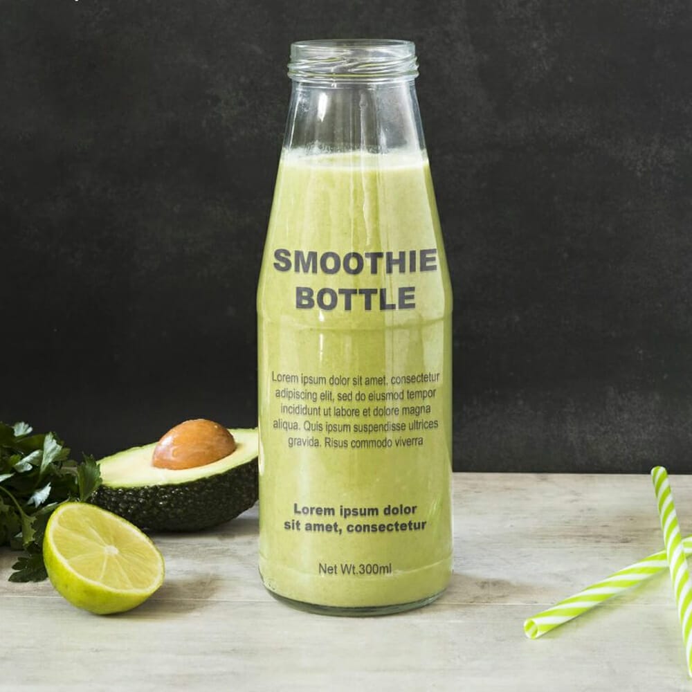 Free Smoothie Bottle Mockup PSD Template