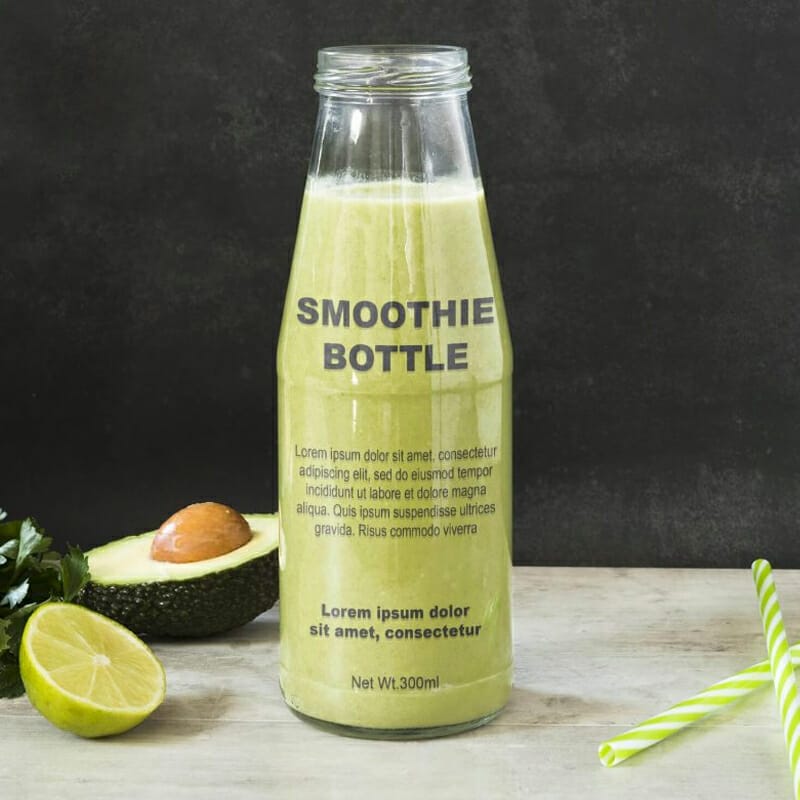 Free Smoothie Bottle Mockup PSD Template