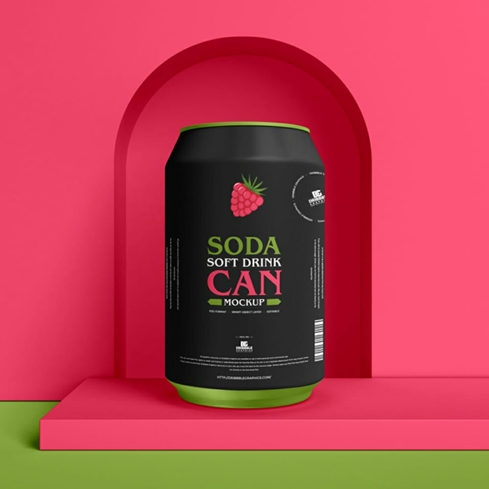 Free Soda Soft Drink Can Mockup
