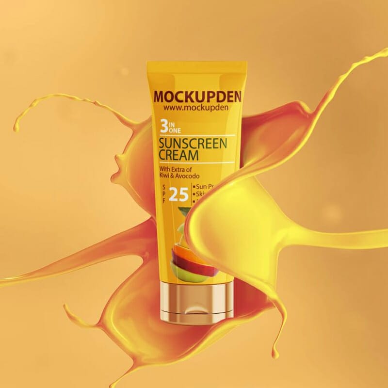 Free Sunscreen Cream Mockup PSD Template