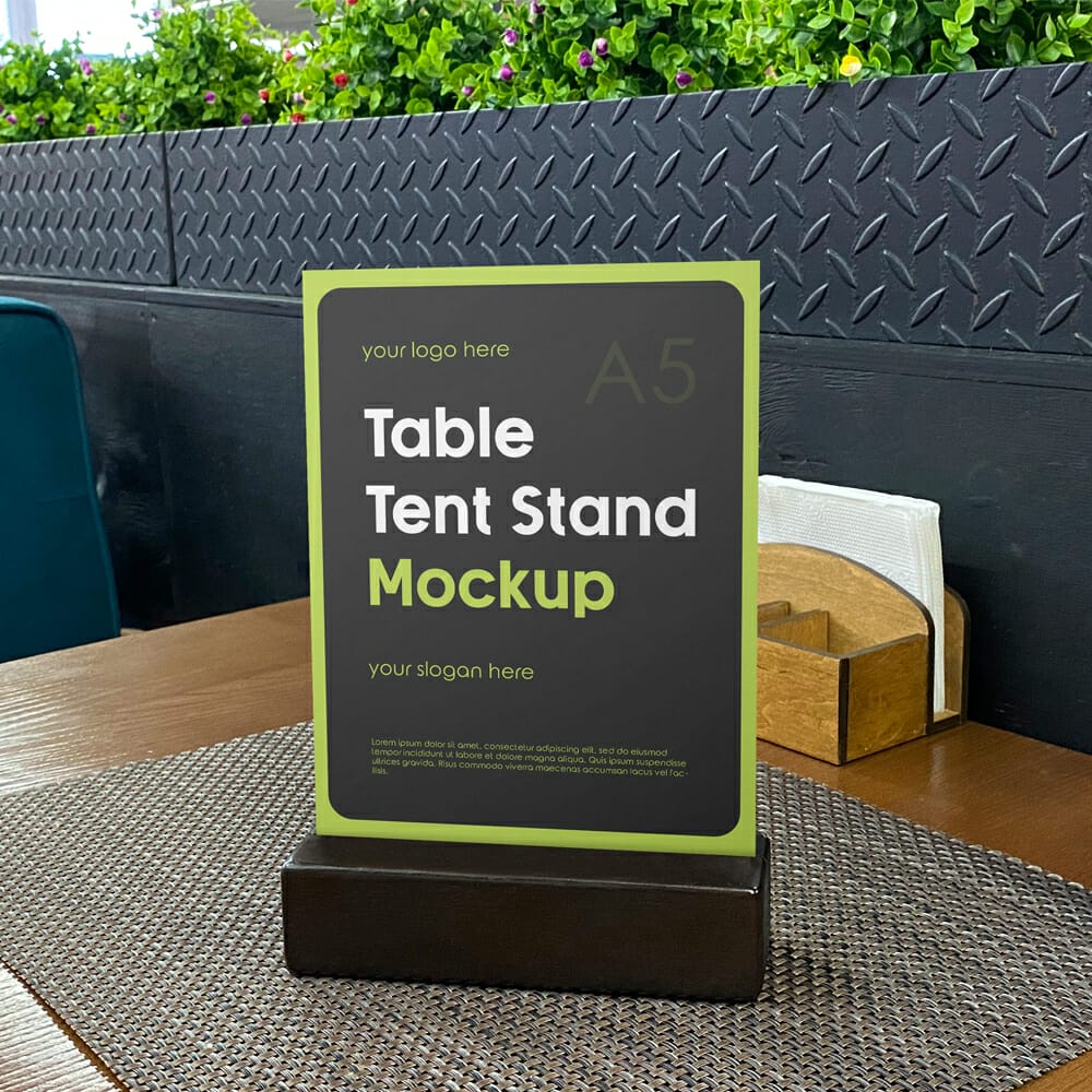 Free Table Tent Stand Mockup