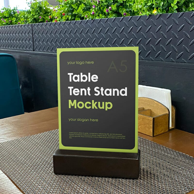 Free Table Tent Stand Mockup