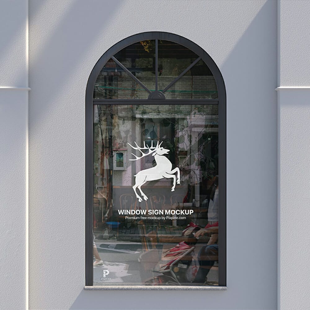 Free Window Sign Mockup