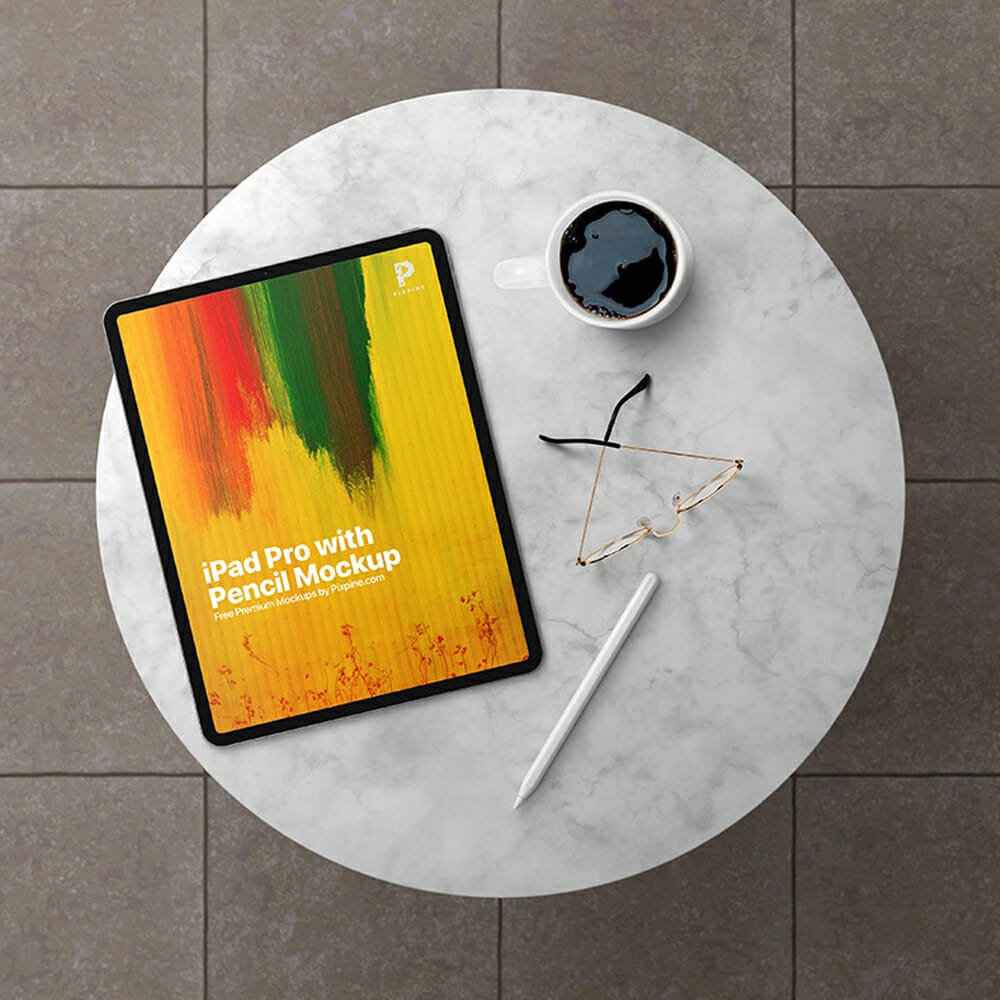 Free iPad Pro With Pencil Mockup