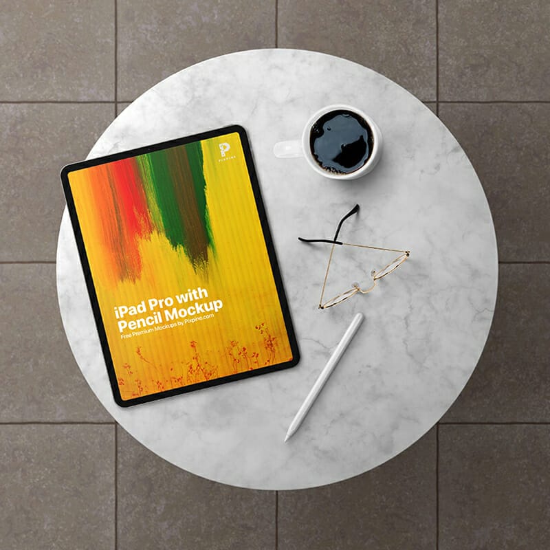 Free iPad Pro With Pencil Mockup