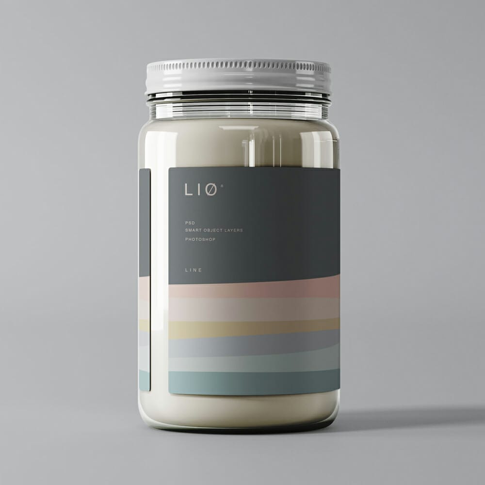 Glass Jar with Label Mockup