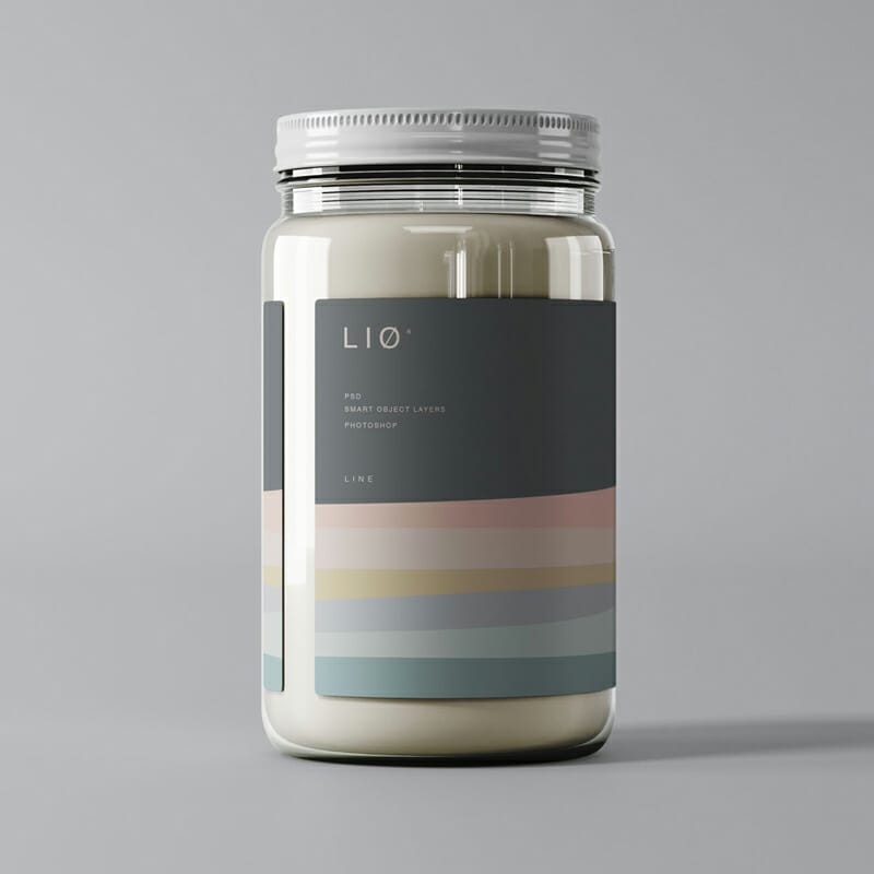Glass Jar with Label Mockup