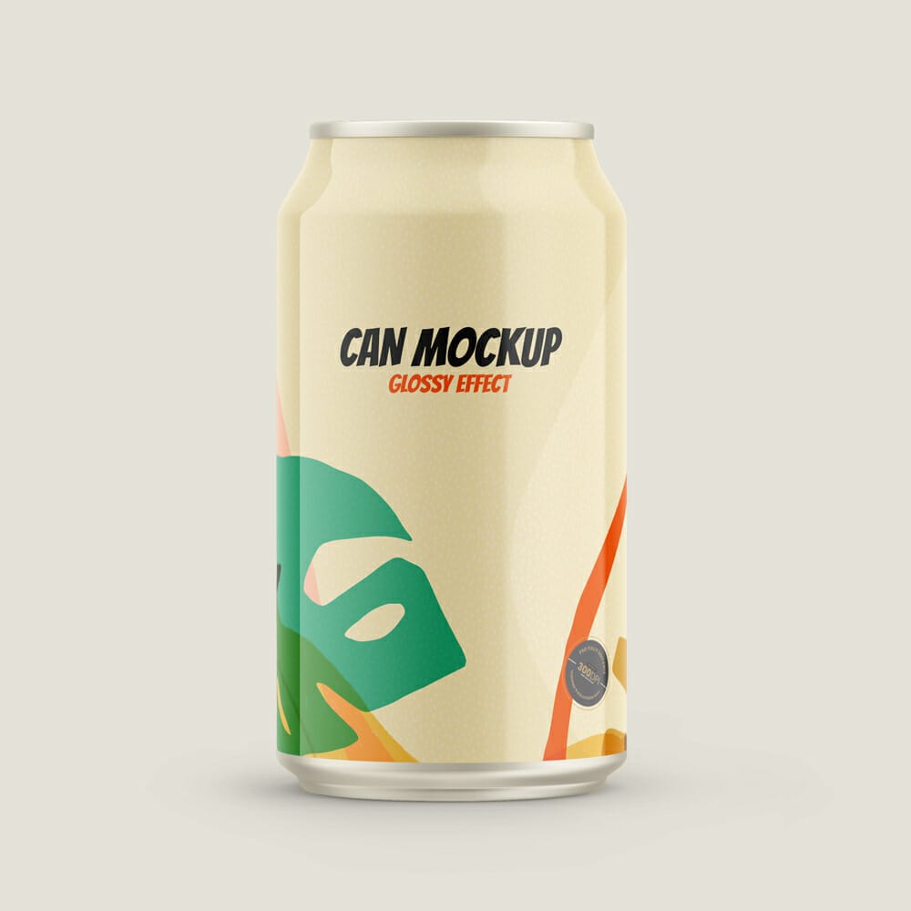 Glossy Can Drink Free Mockup