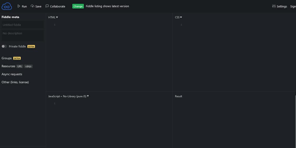 Excellent Online Code Editors 2 JSFiddle