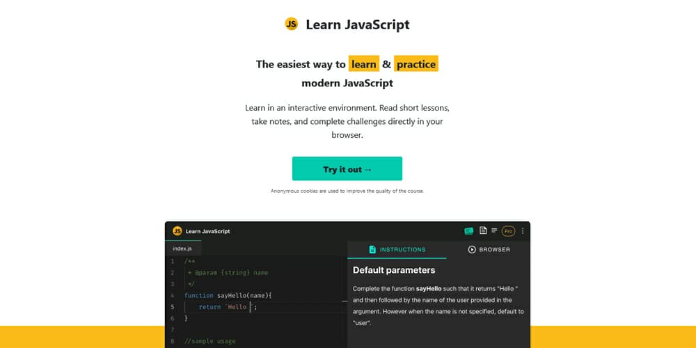 Coding Practice Sites for Beginners & Professionals 17 Learn JavaScript