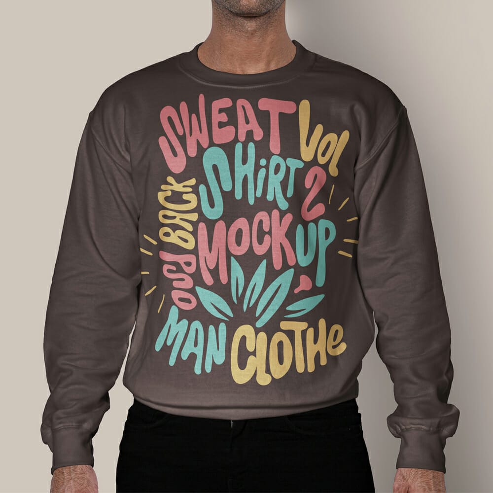 Men Sweatshirt PSD Mockup