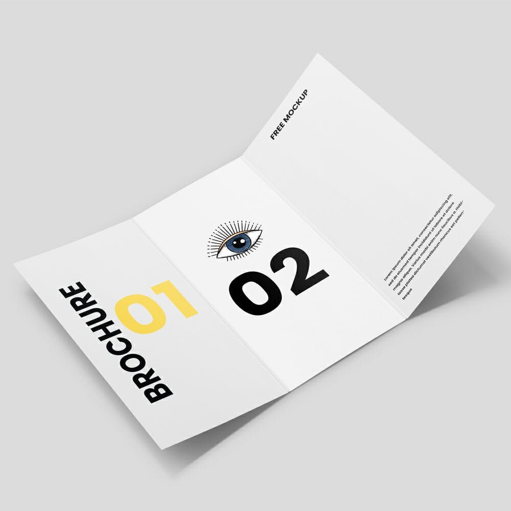 Opened Tri-Fold Brochure Free Mockup