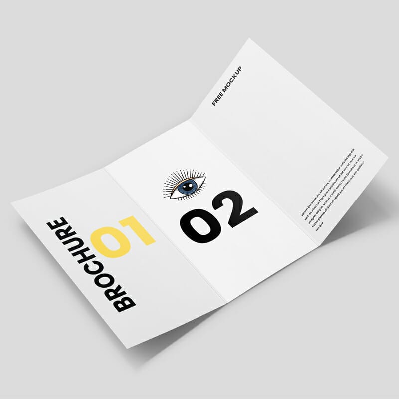 Opened Tri-Fold Brochure Free Mockup