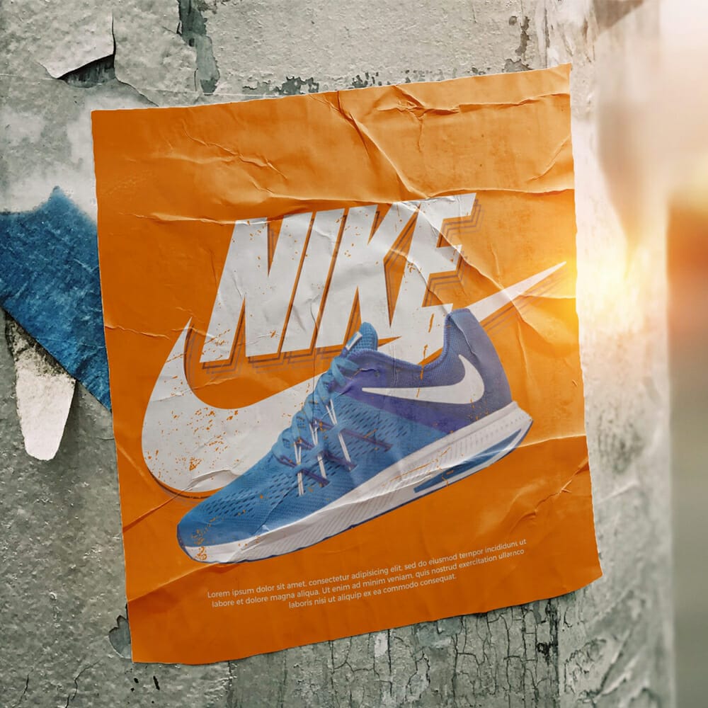 Paper Sticker Logo Mockup