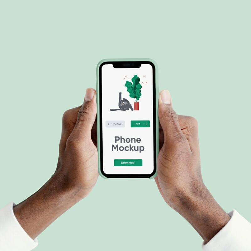 Phone With Case Mockup