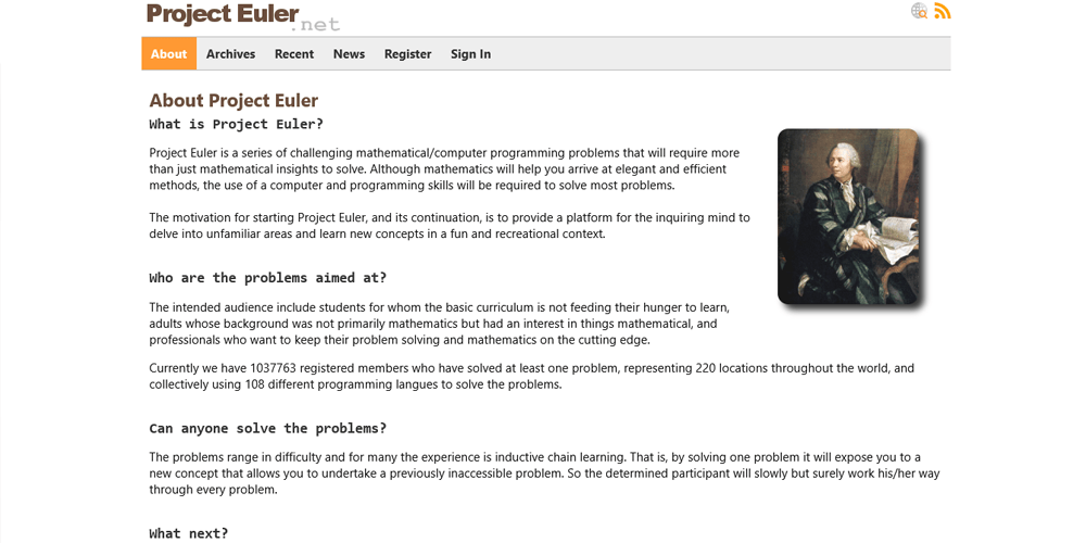 Coding Practice Sites for Beginners & Professionals 22 Project Euler