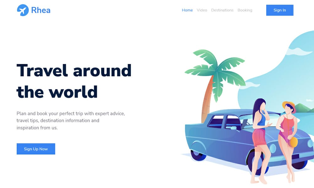 Rhea – Free Bootstrap 5 HTML5 Traveling Landing Page Template