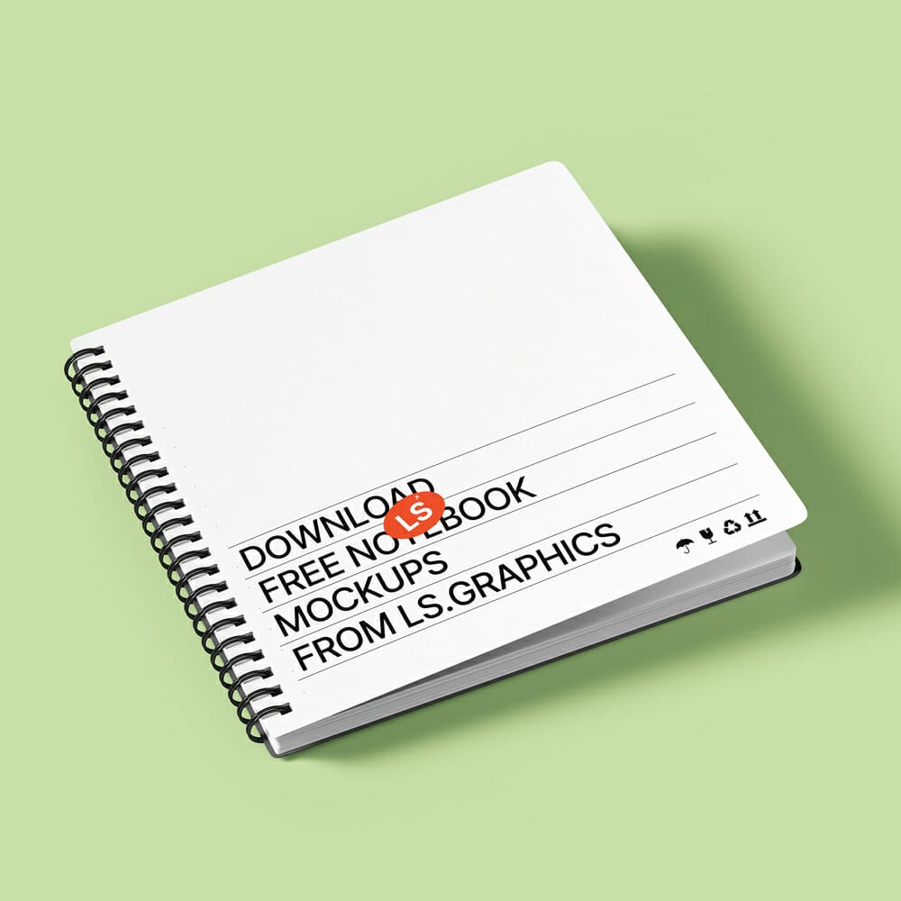 Rounded Corners Spiral Notebook Free Mockup