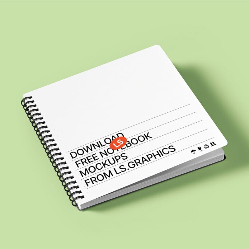 Rounded Corners Spiral Notebook Free Mockup