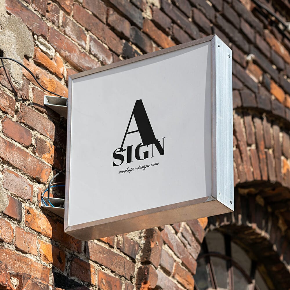 Square Sign Mockup