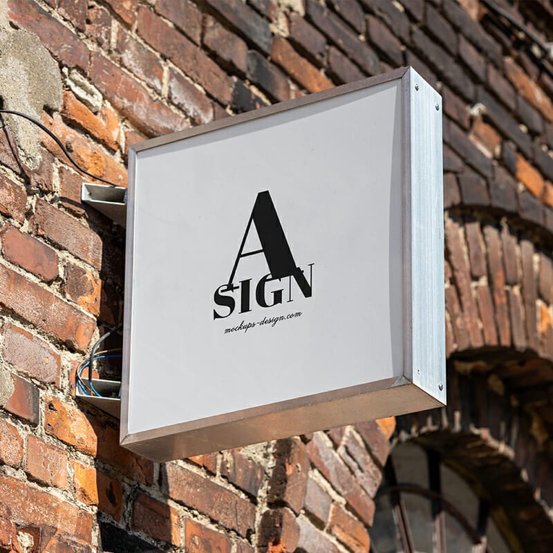 Square Sign Mockup