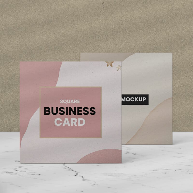Standing Square Business Card Free Mockup