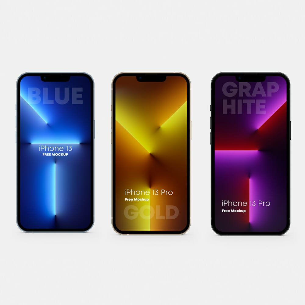 Standing iPhone 13 Pro Free Mockup