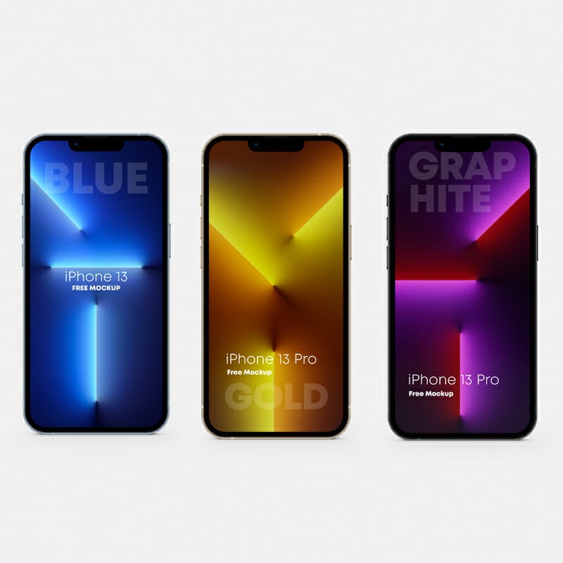 Standing iPhone 13 Pro Free Mockup