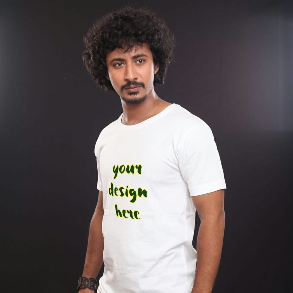 White Crew T-Shirt Mockup