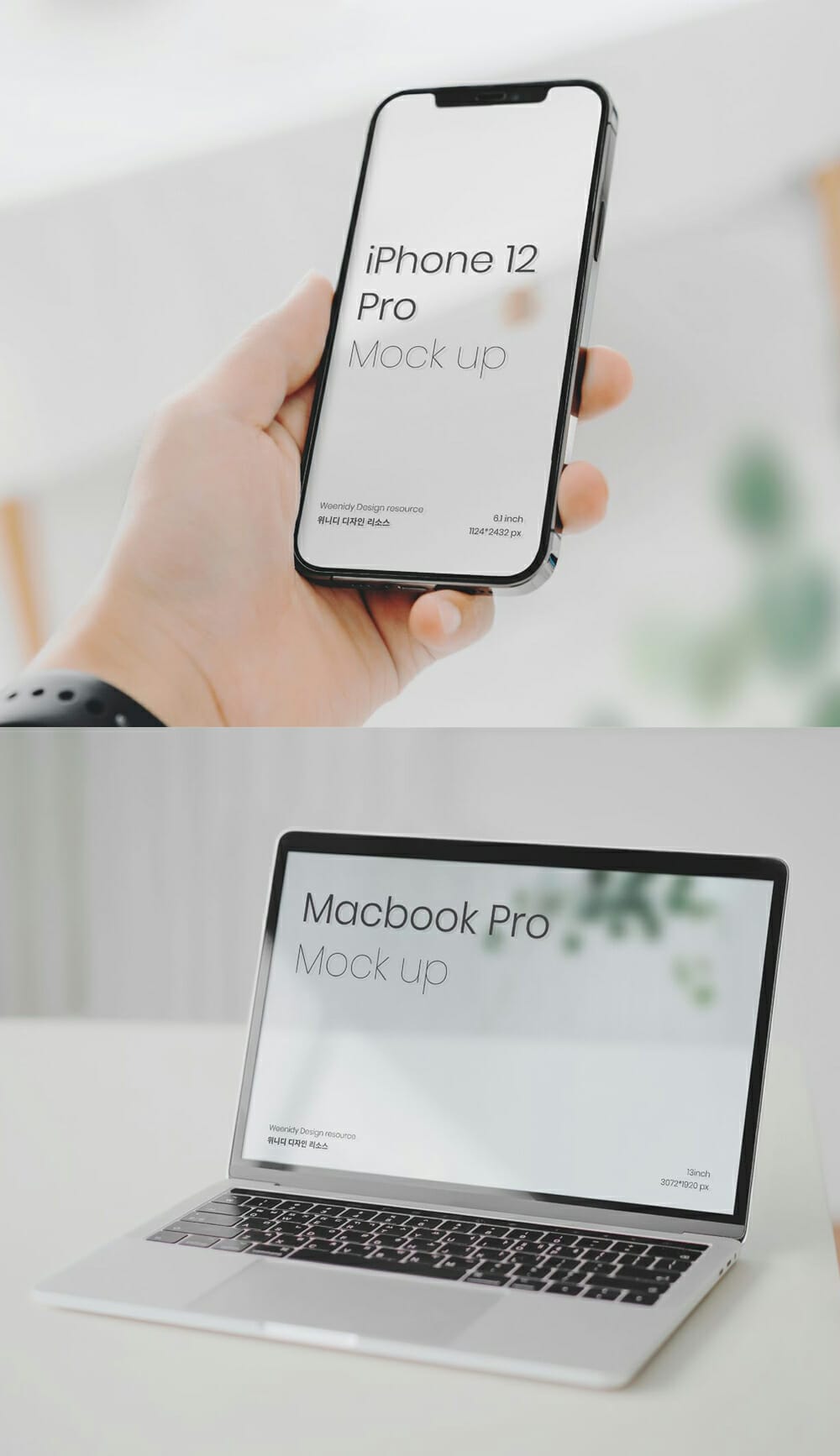 iPhone 12 Pro & MacBook Pro Mockup Templates
