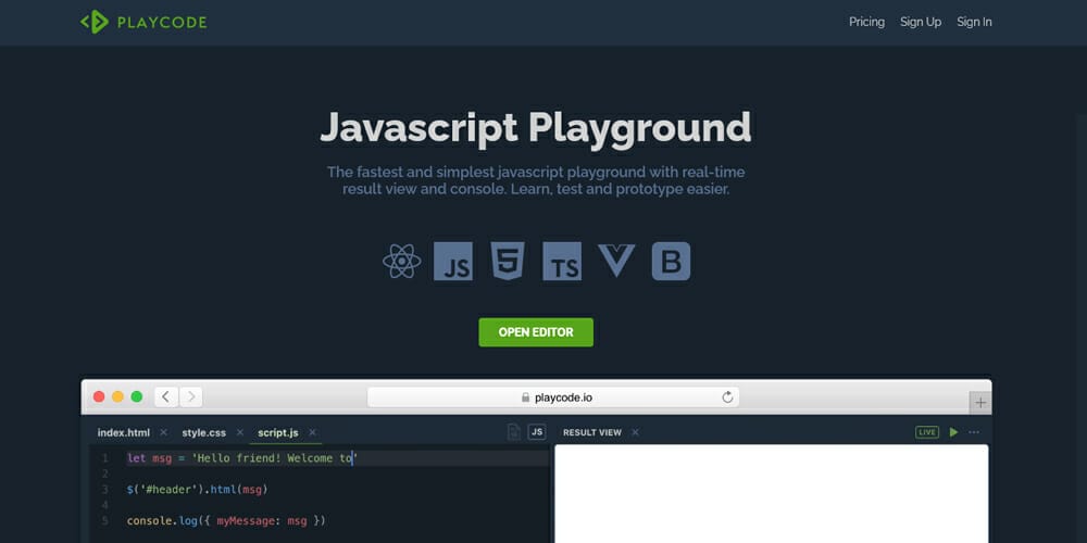 Excellent Online Code Editors 13 playcode