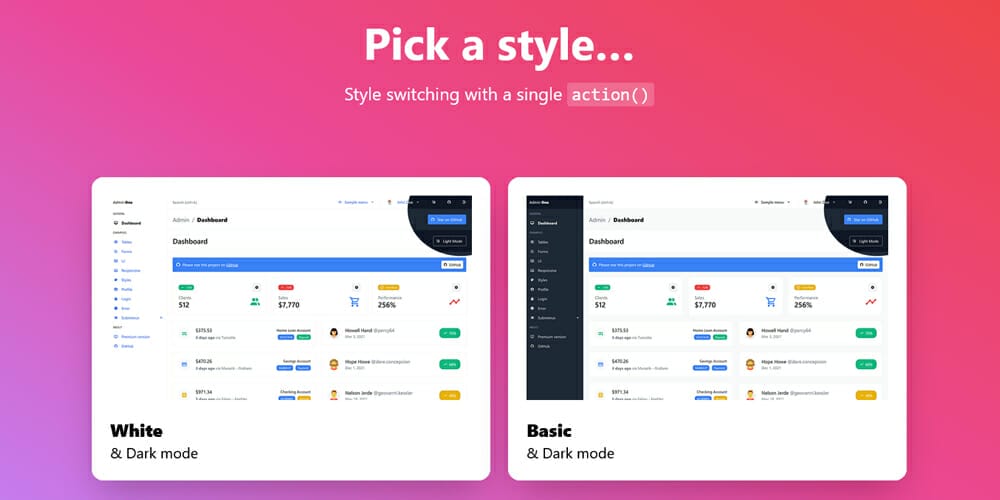 Free Tailwind CSS UI Components and Resources 43 Admin One Vue 3