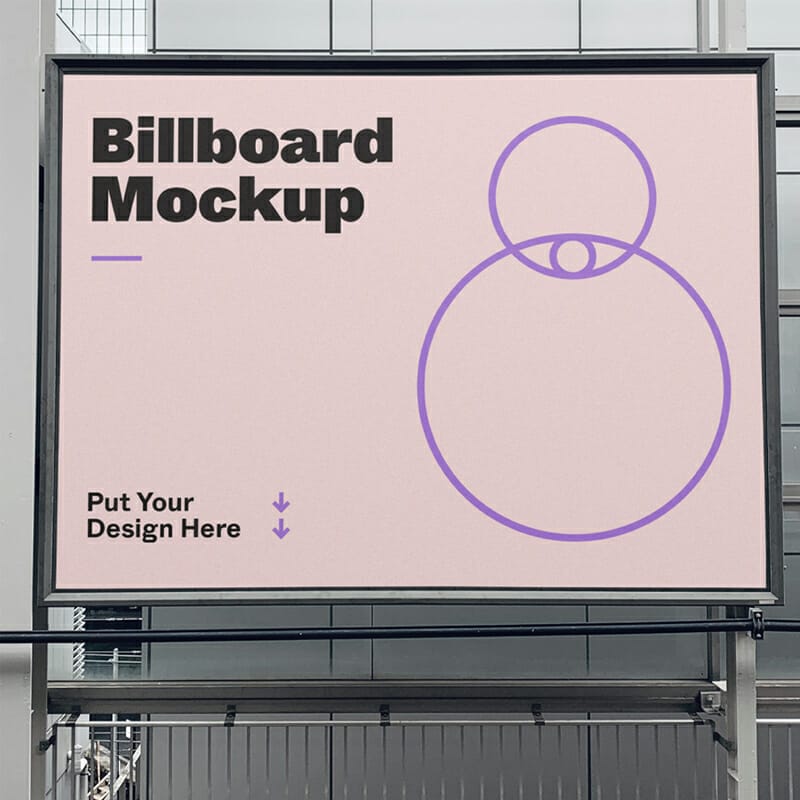 Billboard In Hall Mockup