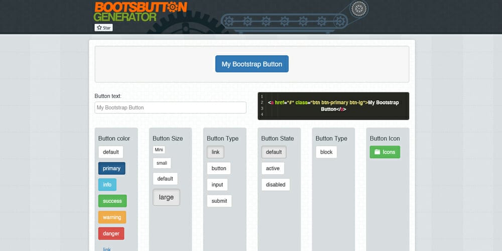 Free Bootstrap Button Generators » CSS Author