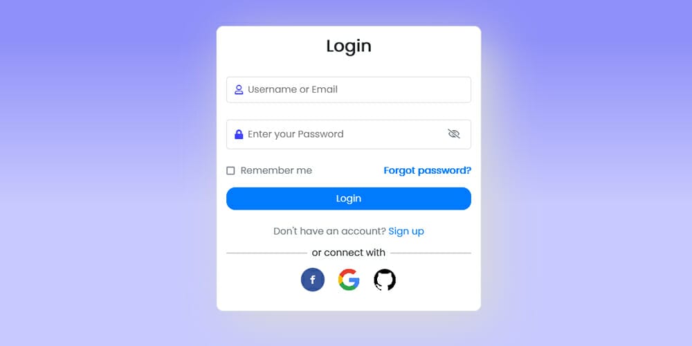 Bootstrap 4 simple login form