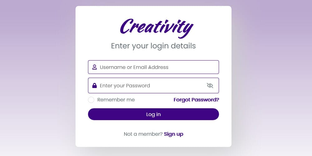 Bootstrap 5 Fancy user login form