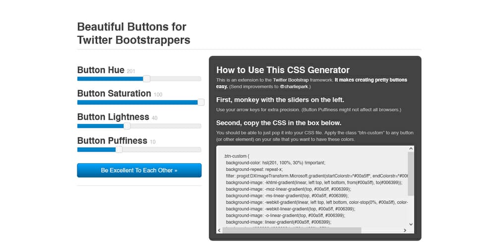 Các nút cho Twitter Bootstrappers